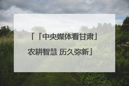 「中央媒体看甘肃」农耕智慧 历久弥新