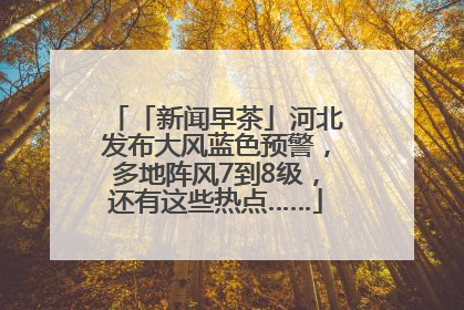 「新闻早茶」河北发布大风蓝色预警，多地阵风7到8级，还有这些热点……