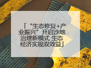 “生态修复+产业振兴”开启沙地治理新模式 生态经济实现双效益