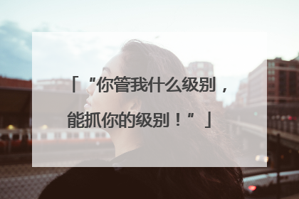 “你管我什么级别，能抓你的级别！”