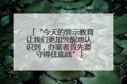 “今天的警示教育让我们更加警醒地认识到，办案者首先要守得住底线”