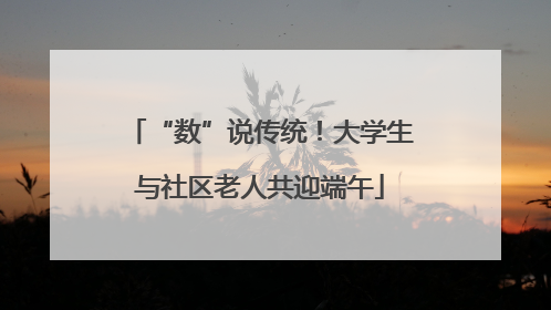 “数”说传统！大学生与社区老人共迎端午