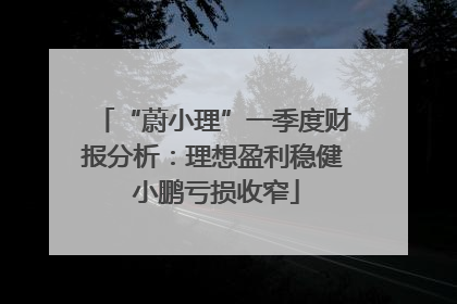 “蔚小理”一季度财报分析：理想盈利稳健 小鹏亏损收窄