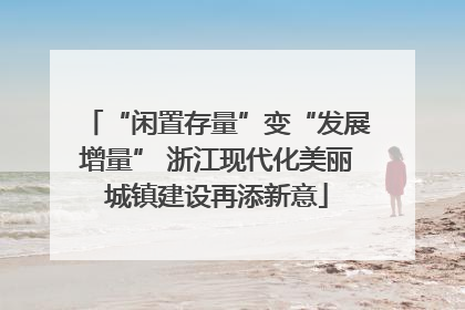 “闲置存量”变“发展增量” 浙江现代化美丽城镇建设再添新意