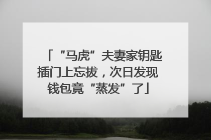 “马虎”夫妻家钥匙插门上忘拔，次日发现钱包竟“蒸发”了
