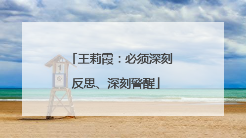 王莉霞：必须深刻反思、深刻警醒