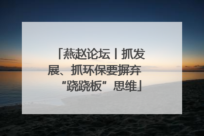 燕赵论坛丨抓发展、抓环保要摒弃“跷跷板”思维