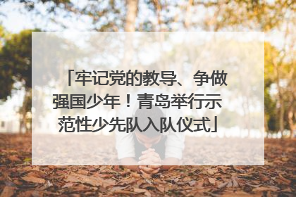 牢记党的教导、争做强国少年！青岛举行示范性少先队入队仪式