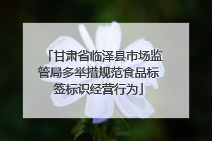 甘肃省临泽县市场监管局多举措规范食品标签标识经营行为