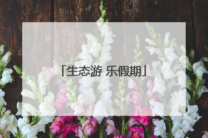 生态游 乐假期