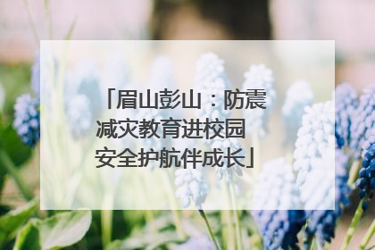 眉山彭山：防震减灾教育进校园 安全护航伴成长