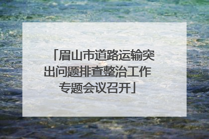 眉山市道路运输突出问题排查整治工作专题会议召开