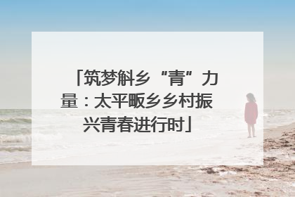 筑梦斛乡“青”力量：太平畈乡乡村振兴青春进行时