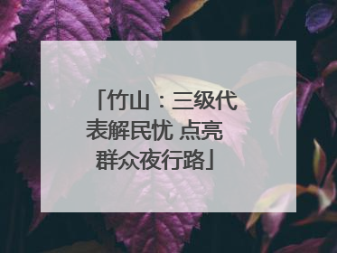 竹山：三级代表解民忧 点亮群众夜行路