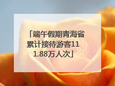 端午假期青海省累计接待游客111.88万人次