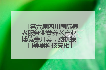 第六届四川国际养老服务业暨养老产业博览会开幕，脑机接口等黑科技亮相