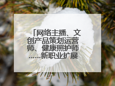 网络主播、文创产品策划运营师、健康照护师……新职业扩展消费新空间