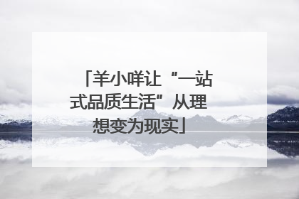 羊小咩让“一站式品质生活”从理想变为现实