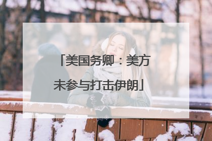美国务卿：美方未参与打击伊朗