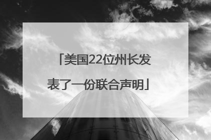 美国22位州长发表了一份联合声明