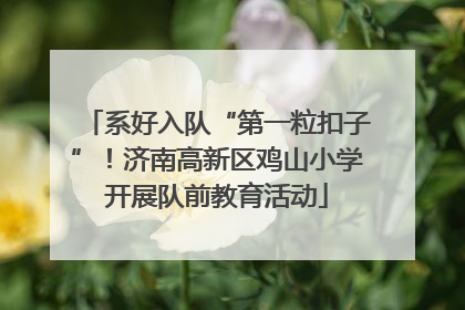 系好入队“第一粒扣子”！济南高新区鸡山小学开展队前教育活动