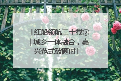 红船领航二十载②｜城乡一体融合，嘉兴范式破题时