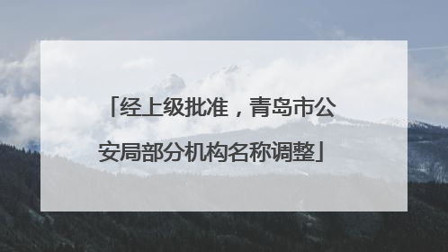经上级批准，青岛市公安局部分机构名称调整