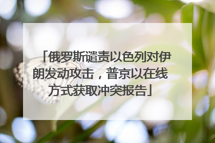 俄罗斯谴责以色列对伊朗发动攻击，普京以在线方式获取冲突报告