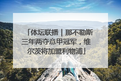 体坛联播｜那不勒斯三年两夺意甲冠军，维尔茨将加盟利物浦