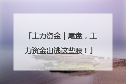 主力资金｜尾盘，主力资金出逃这些股！