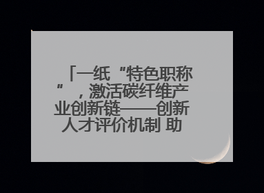 一纸“特色职称”，激活碳纤维产业创新链——创新人才评价机制 助推产业升级