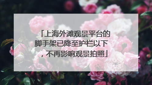 上海外滩观景平台的脚手架已降至护栏以下，不再影响观景拍照