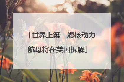 世界上第一艘核动力航母将在美国拆解