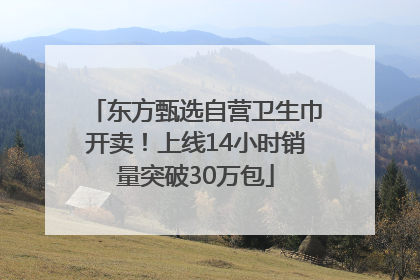 东方甄选自营卫生巾开卖！上线14小时销量突破30万包