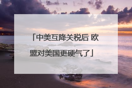 中美互降关税后 欧盟对美国更硬气了