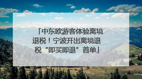 中东欧游客体验离境退税！宁波开出离境退税“即买即退”首单