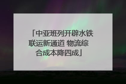 中亚班列开辟水铁联运新通道 物流综合成本降四成