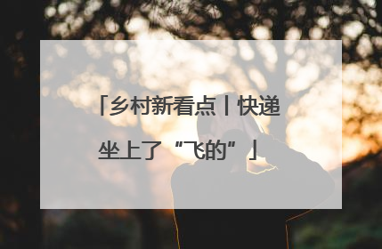 乡村新看点丨快递坐上了“飞的”
