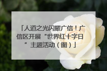 人道之光闪耀广信！广信区开展“世界红十字日”主题活动（图）