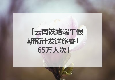 云南铁路端午假期预计发送旅客165万人次