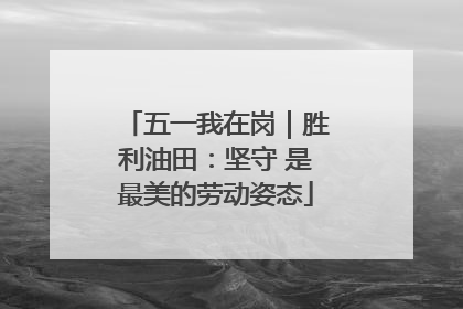 五一我在岗｜胜利油田：坚守 是最美的劳动姿态