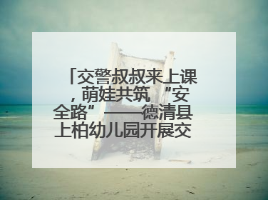 交警叔叔来上课，萌娃共筑 “安全路”——德清县上柏幼儿园开展交通安全课