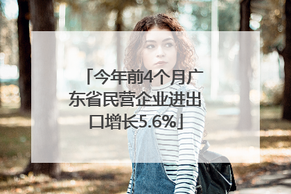 今年前4个月广东省民营企业进出口增长5.6%