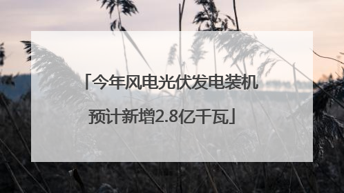 今年风电光伏发电装机预计新增2.8亿千瓦