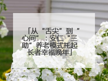 从“舌尖”到“心间”：安仁“三助”养老模式托起长者幸福晚年