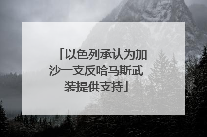 以色列承认为加沙一支反哈马斯武装提供支持