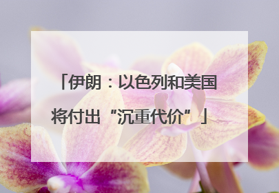 伊朗：以色列和美国将付出“沉重代价”