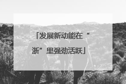 发展新动能在“浙”里强劲活跃