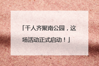 千人齐聚南公园，这场活动正式启动！