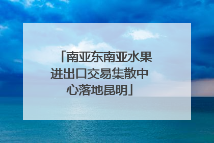 南亚东南亚水果进出口交易集散中心落地昆明